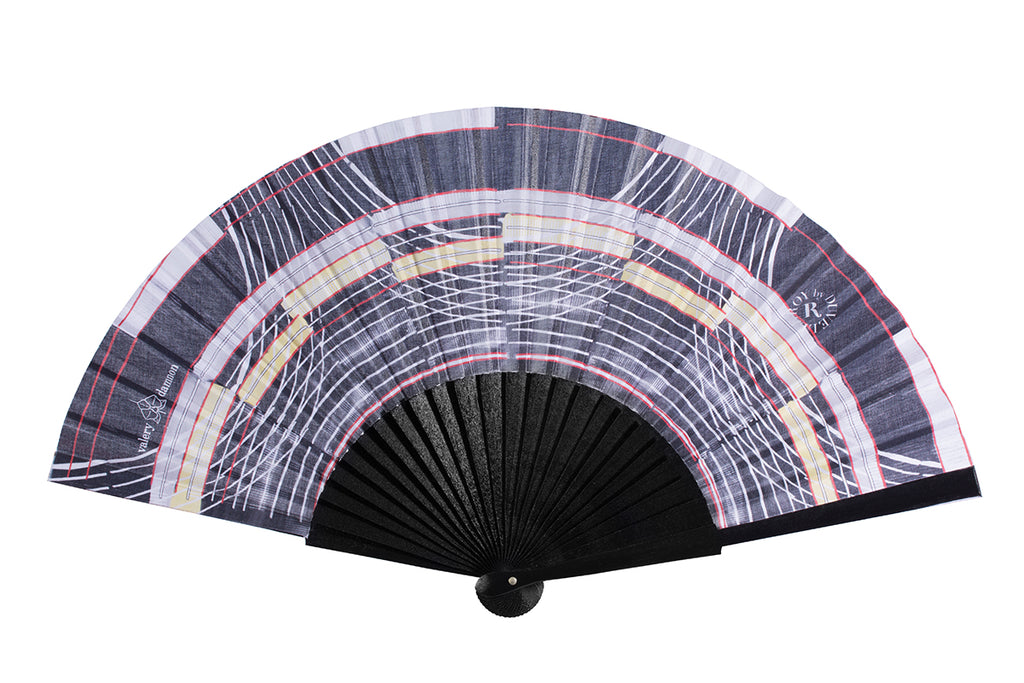 Black Damnon hand-fan by DUVELLEROY Paris 1827 made in FRANCE