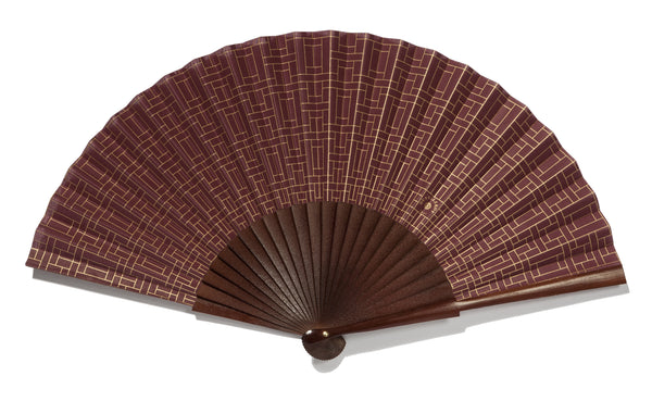 Mitsouko Burgundy Bordeaux hand fan by DUVELLEROY