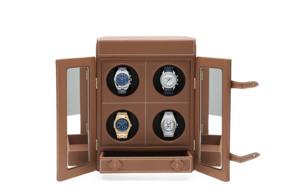 Le Temps IV Luxury Watch Winder for 4 watches by Maltier le Malletier & La Perfection Louis