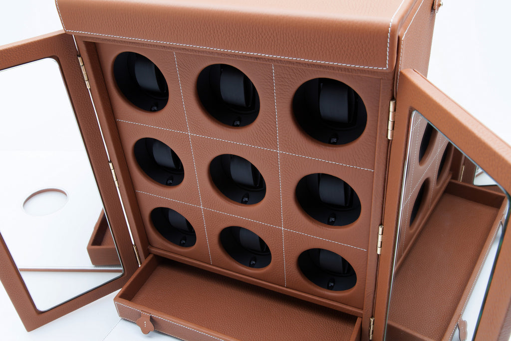 Le Temps IX Luxury Watch Winder for 9 watches by Maltier le Malletier & La Perfection Louis