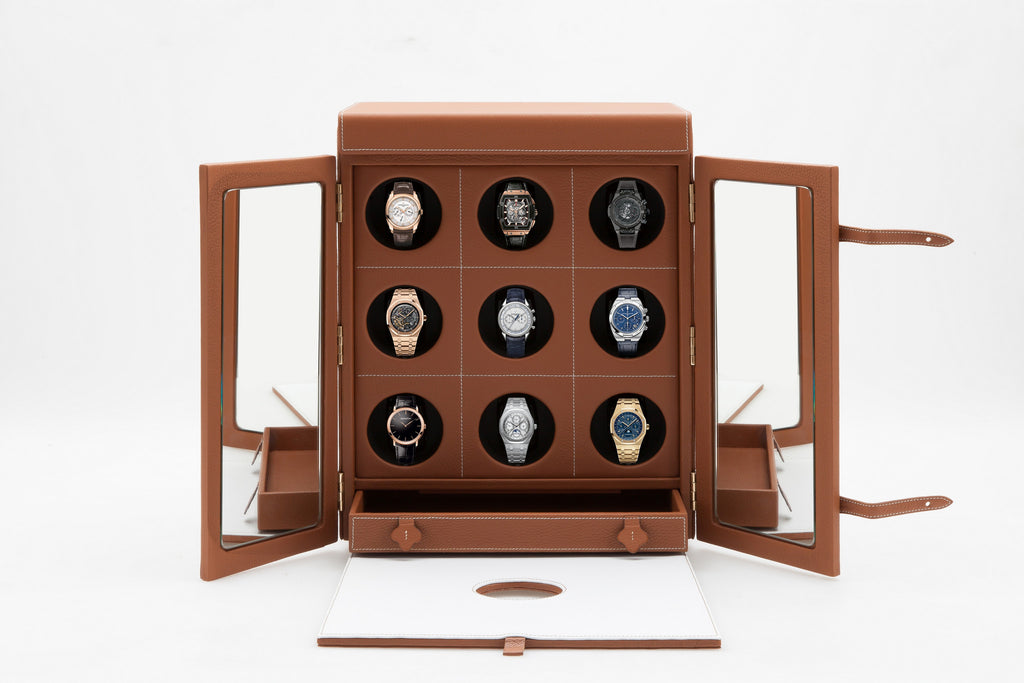 Le Temps IX Luxury Watch Winder for 9 watches by Maltier le Malletier & La Perfection Louis