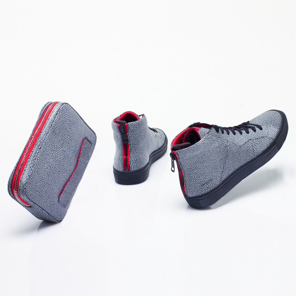 Vidar Luxury Sneakers in Goatskin Black and White by Anonyme Paris