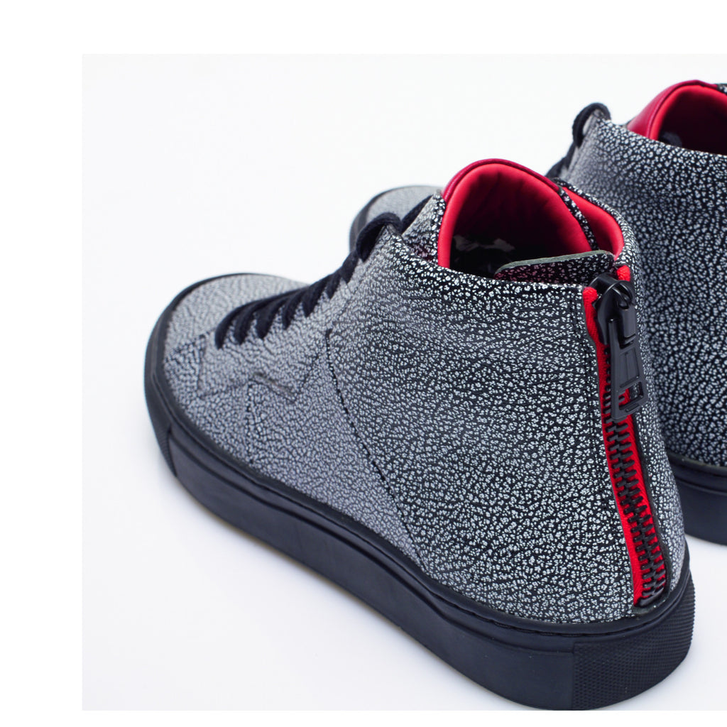 Vidar Luxury Sneakers in Goatskin Black and White by Anonyme Paris