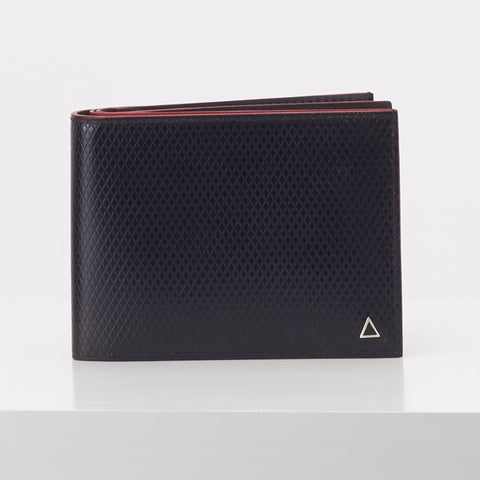 Made in FRANCE Gambetta Luxury Wallet in Black Diamond Calkskin by Anonyme Paris (16 credit card slots)