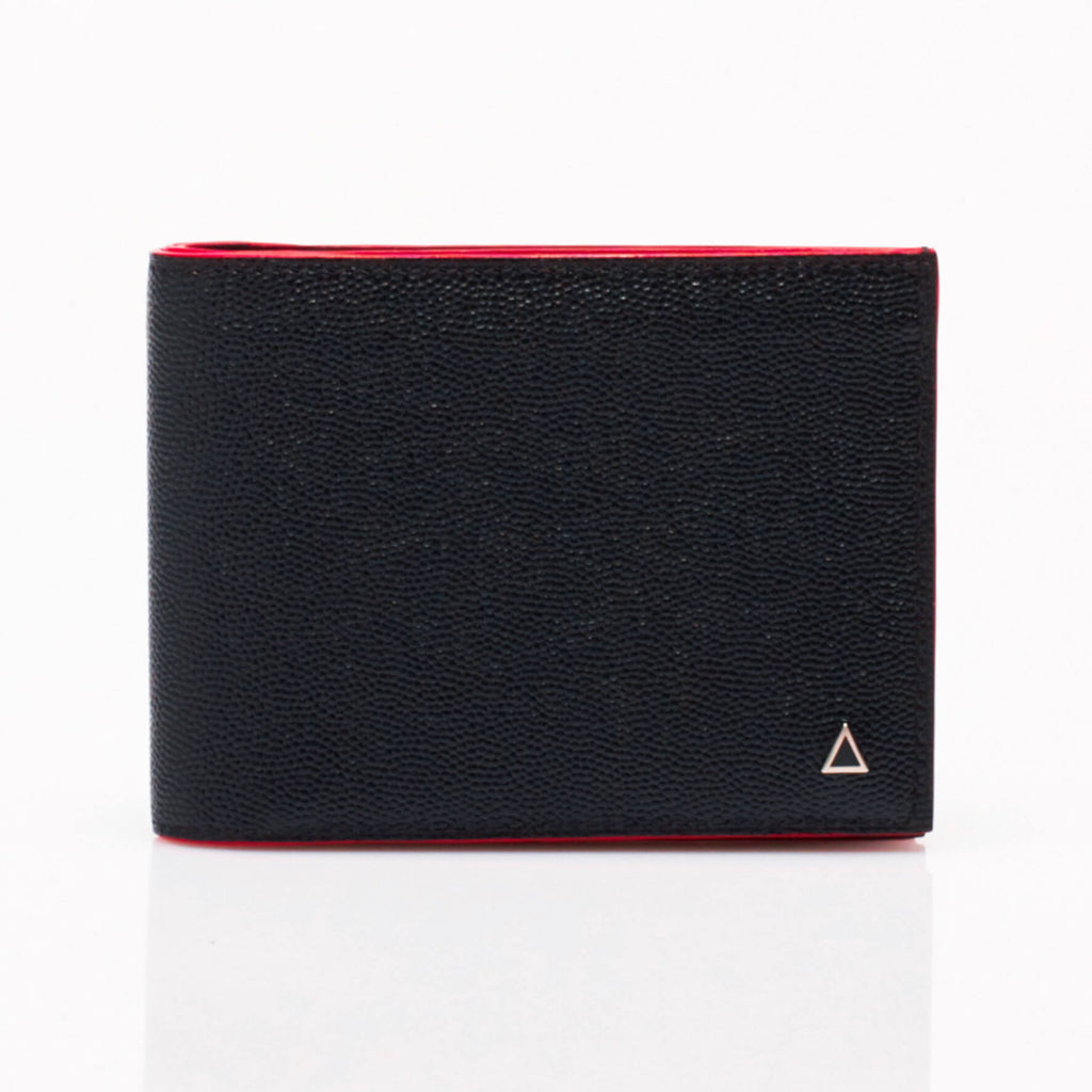 Made in FRANCE Tourny Luxury Wallet in Black Goatskin Caviar by Anonyme Paris (8 credit card slots)
