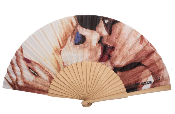 Kiss Inge hand-fan by DUVELLEROY Paris 1827 made in FRANCE