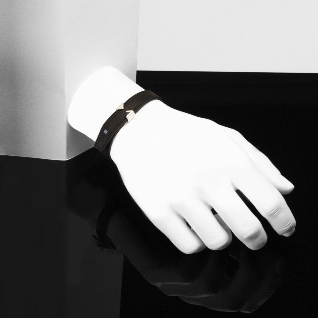 Le Lien 12MM – Black Madras Goatskin Bracelet by Anonyme Paris