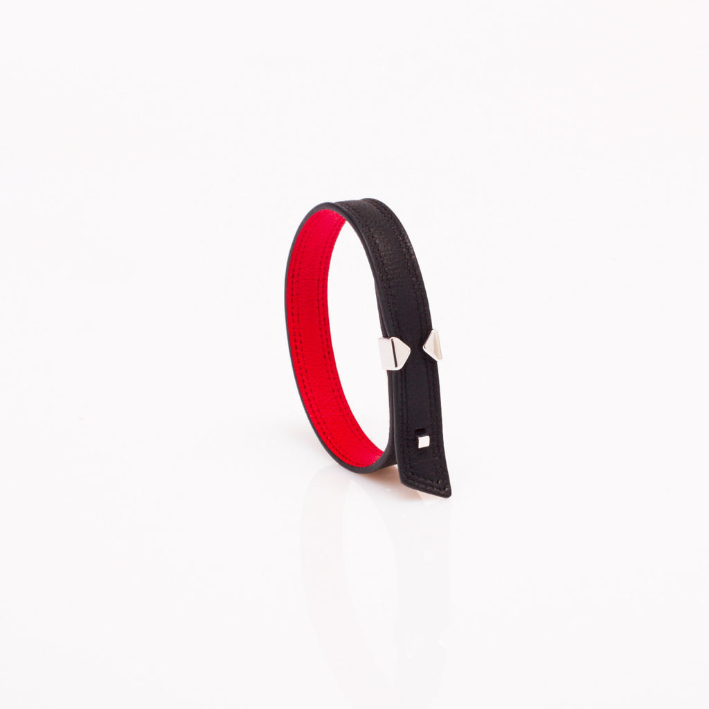 Le Lien 12MM – Black Madras Goatskin Bracelet by Anonyme Paris