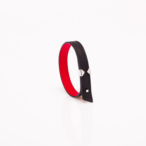 Le Lien 12MM – Black Madras Goatskin Bracelet by Anonyme Paris