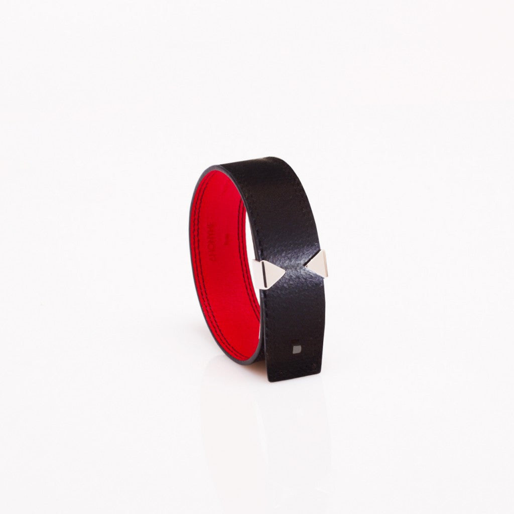 Le Lien 21MM – Black Glazed Goatskin Bracelet by Anonyme Paris