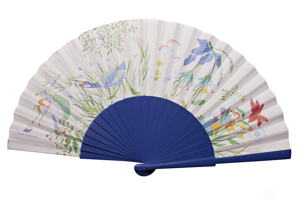 Tendresse Navy (tenderness) hand-fan by DUVELLEROY Paris 1827 made in FRANCE