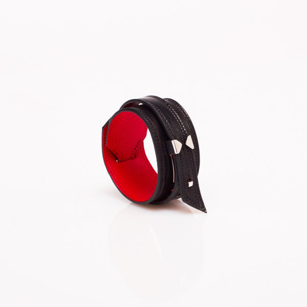 Made in FRANCE Le Lien Louis Philippe Black Glazed Goatskin Bracelet by Anonyme Paris