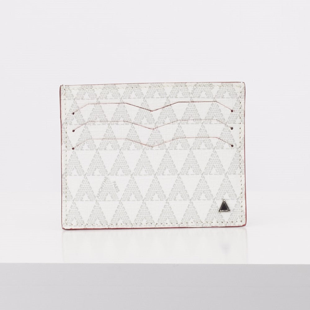 Margaux Credit Card Holder in White Canvas (7 credit card slots) by ANONYME Paris