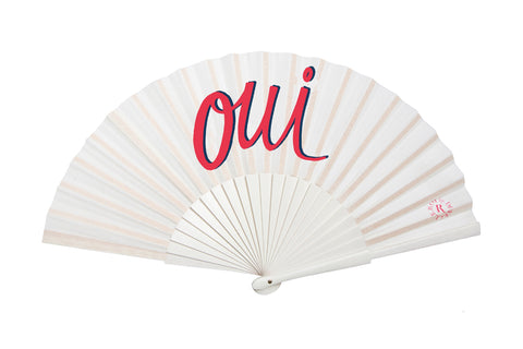 YES Oui hand-fan by DUVELLEROY Paris 1827 made in France