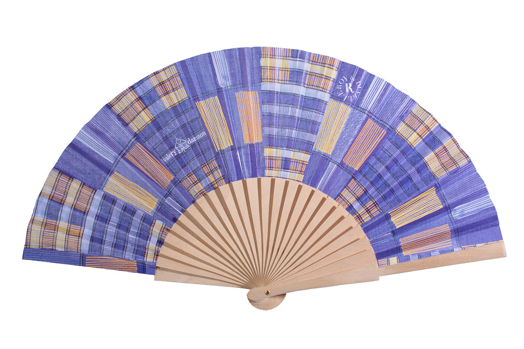 Purple Damnon hand-fan by DUVELLEROY Paris 1827 made in FRANCE