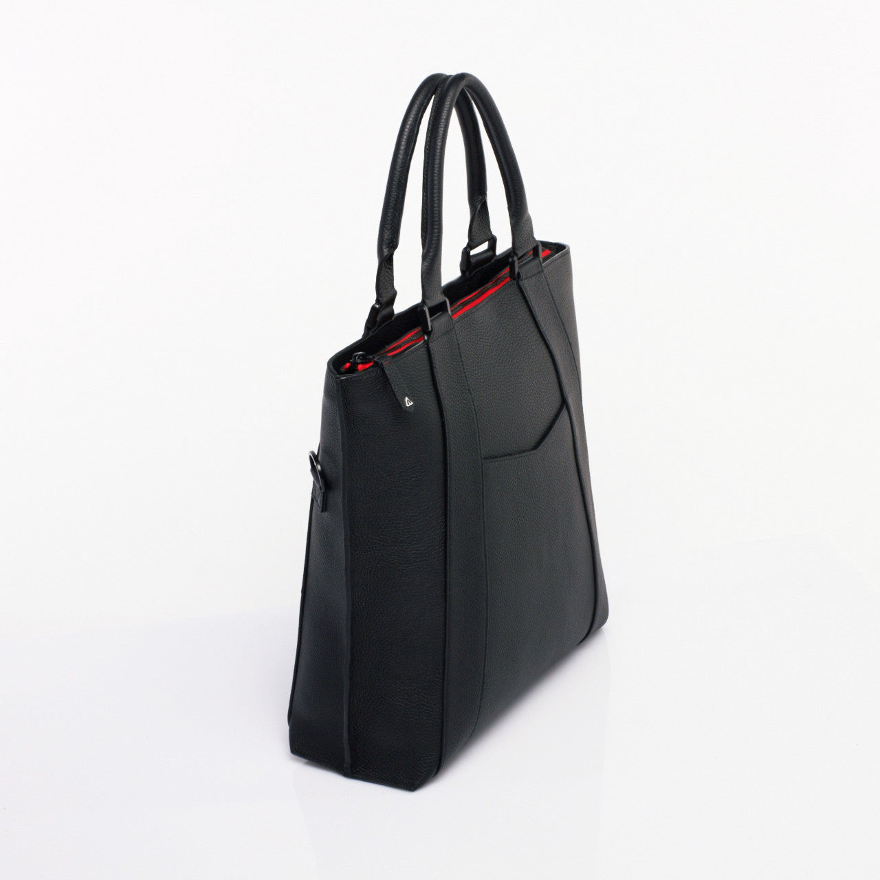 Made in FRANCE Ternes Luxury Tote Bag in Black Calfskin Leather by