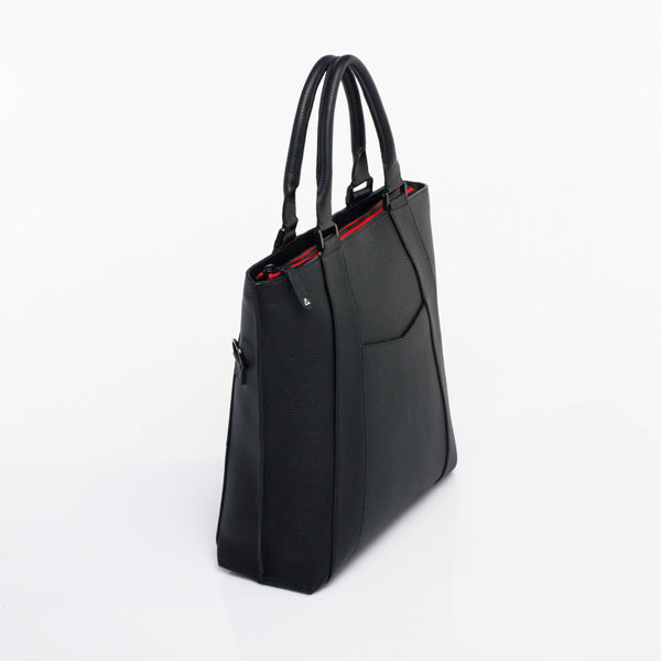 Made in FRANCE Ternes Luxury Tote Bag in Black Calfskin Leather by Anonyme Paris