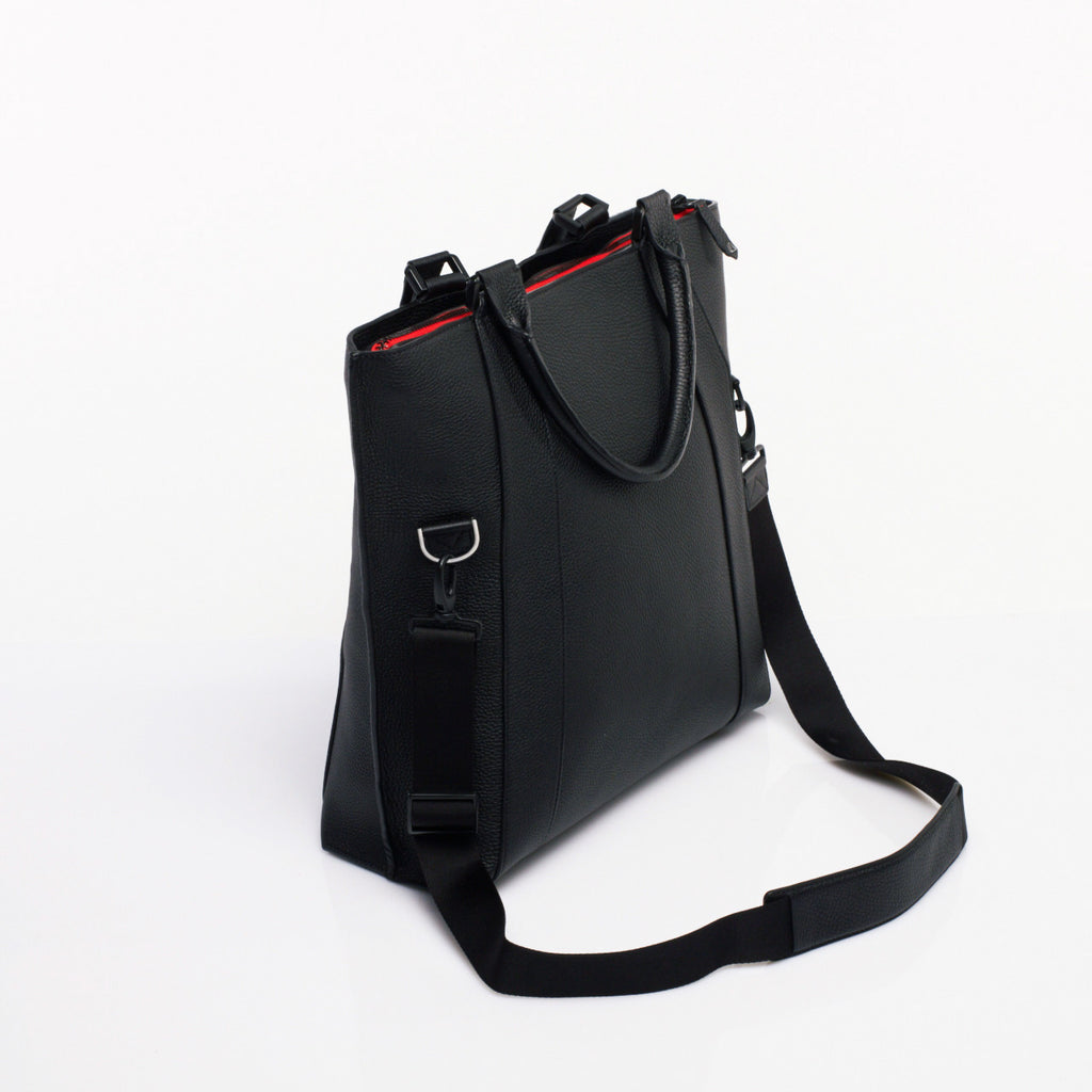 Made in FRANCE Ternes Luxury Tote Bag in Black Calfskin Leather by Anonyme Paris