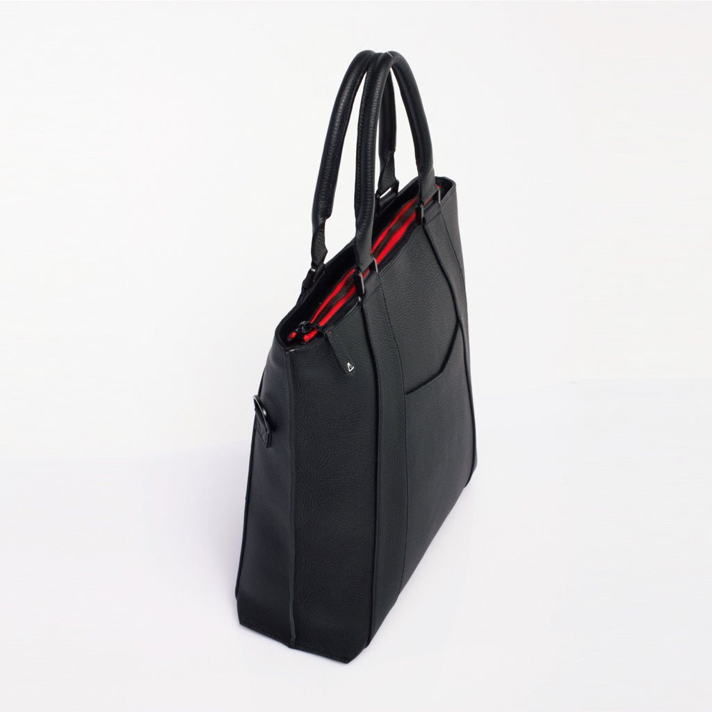 Made in FRANCE Ternes Luxury Tote Bag in Black Calfskin Leather by Anonyme Paris