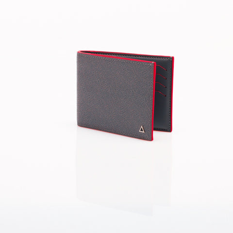 Made in FRANCE Gambetta Luxury Wallet in Grey Calfskin by Anonyme Paris (16 credit card slots)