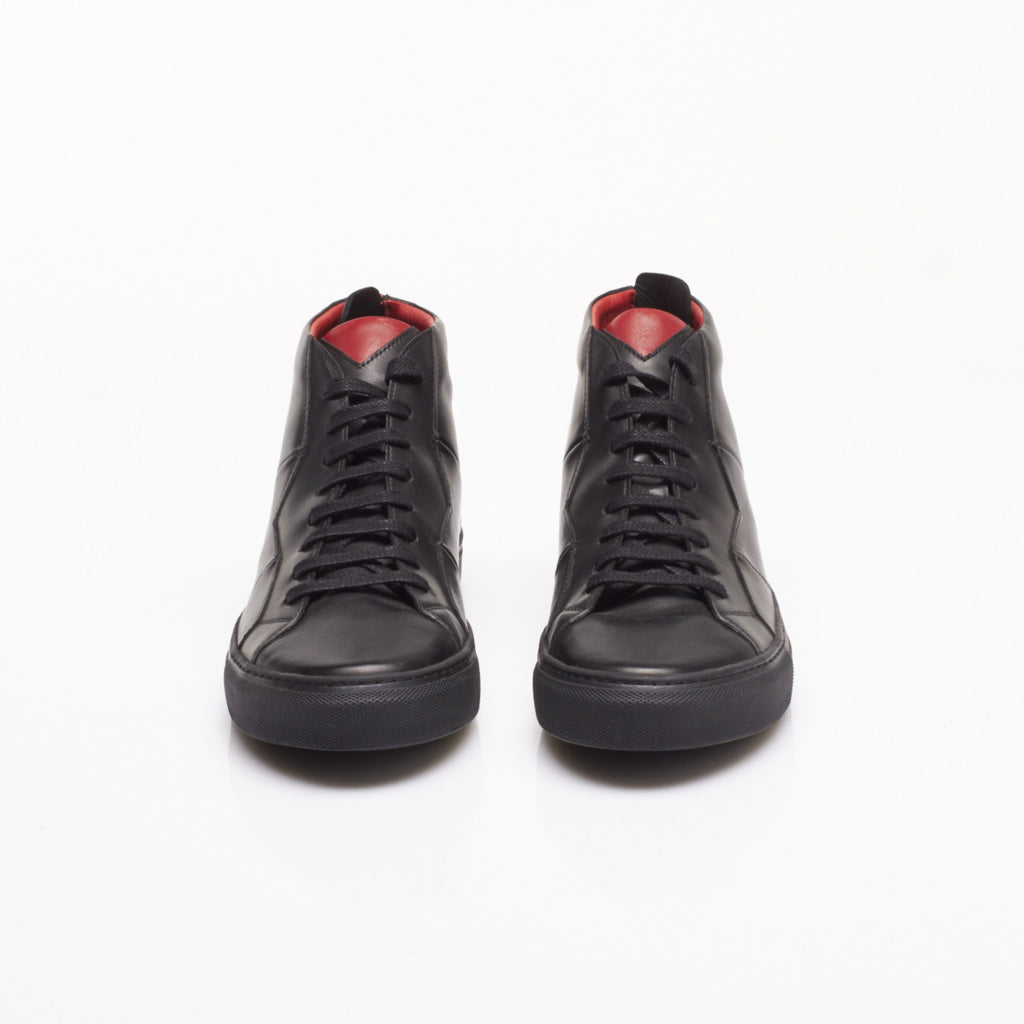Vidar Luxury Sneakers in Smooth Black Calfskin by Anonyme Paris