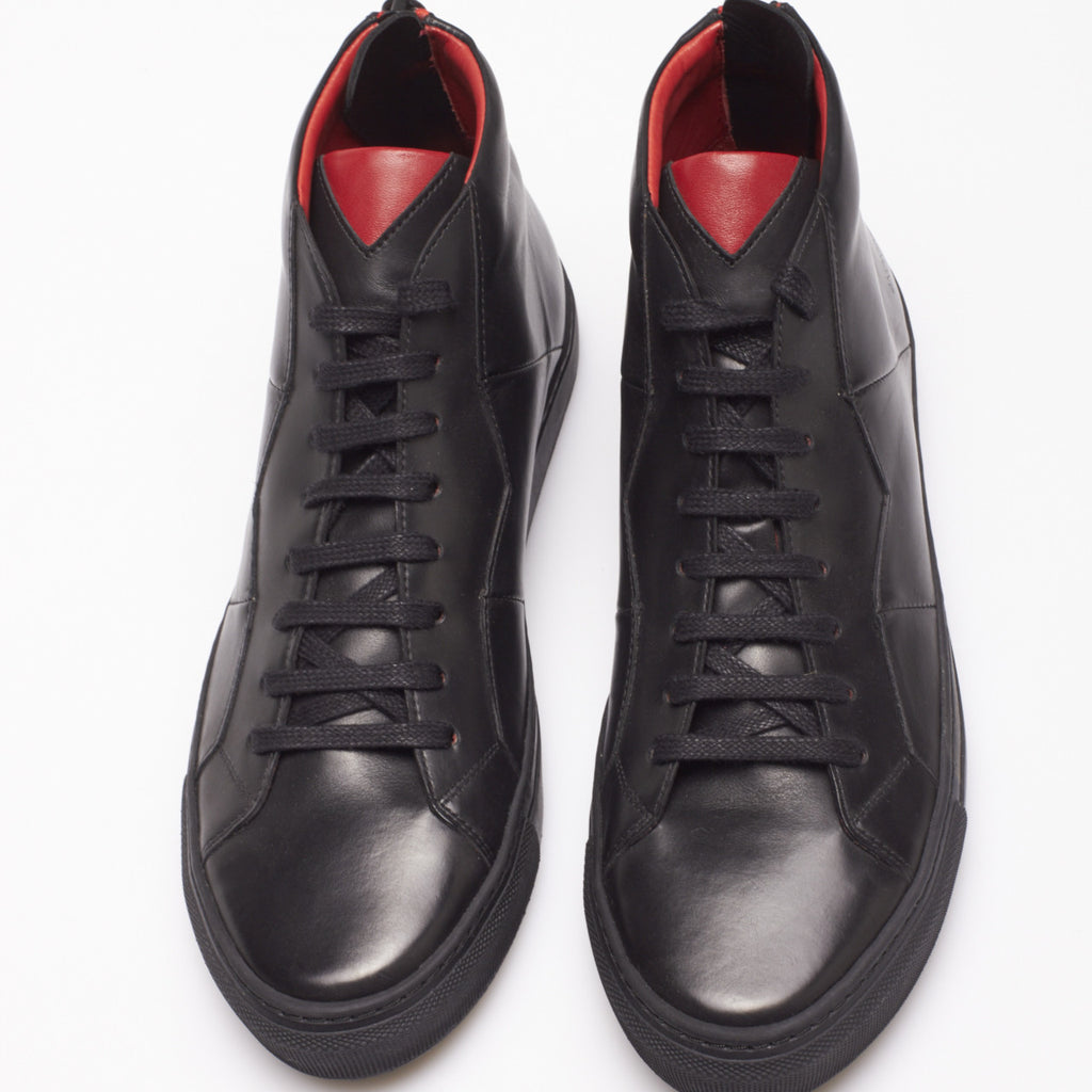Vidar Luxury Sneakers in Smooth Black Calfskin by Anonyme Paris