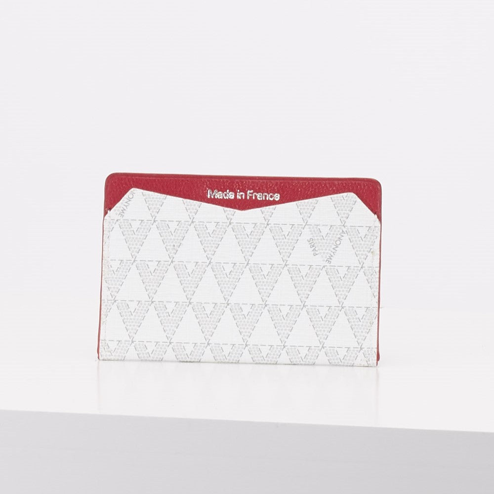 Margaux Credit Card Holder in White Canvas (7 credit card slots) by ANONYME Paris