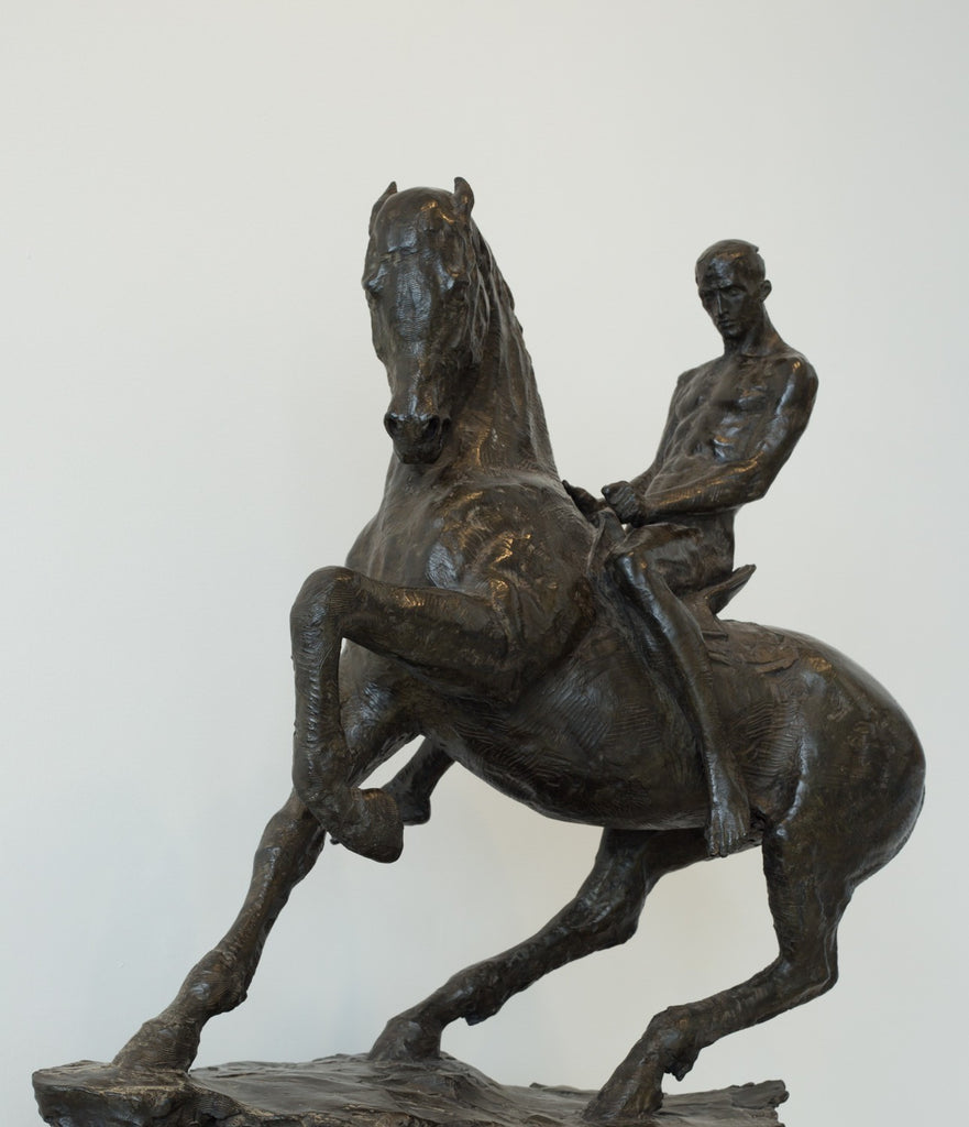 Cavalier II Bronze Fine Sculpture by Christophe Charbonnel (last piece 6/8 in the world)