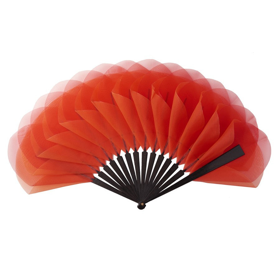 Luxury Apricot Tulipe hand-fan by Duvelleroy Paris made in FRANCE