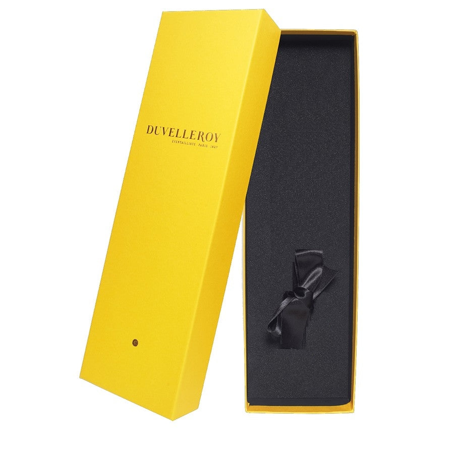 Nude Leather Palmette Bokapi Wood hand fan by DUVELLEROY Paris 1827 made in France