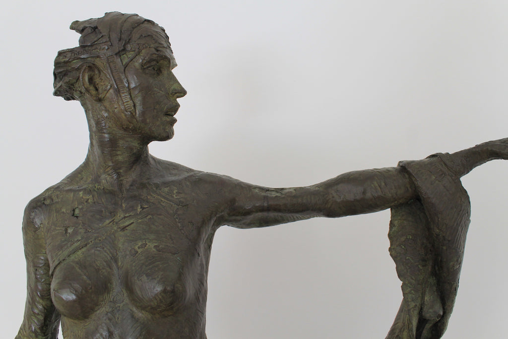 La Soyeuse Bronze Fine Sculpture by Christophe Charbonnel (last piece 2/8 in the world)