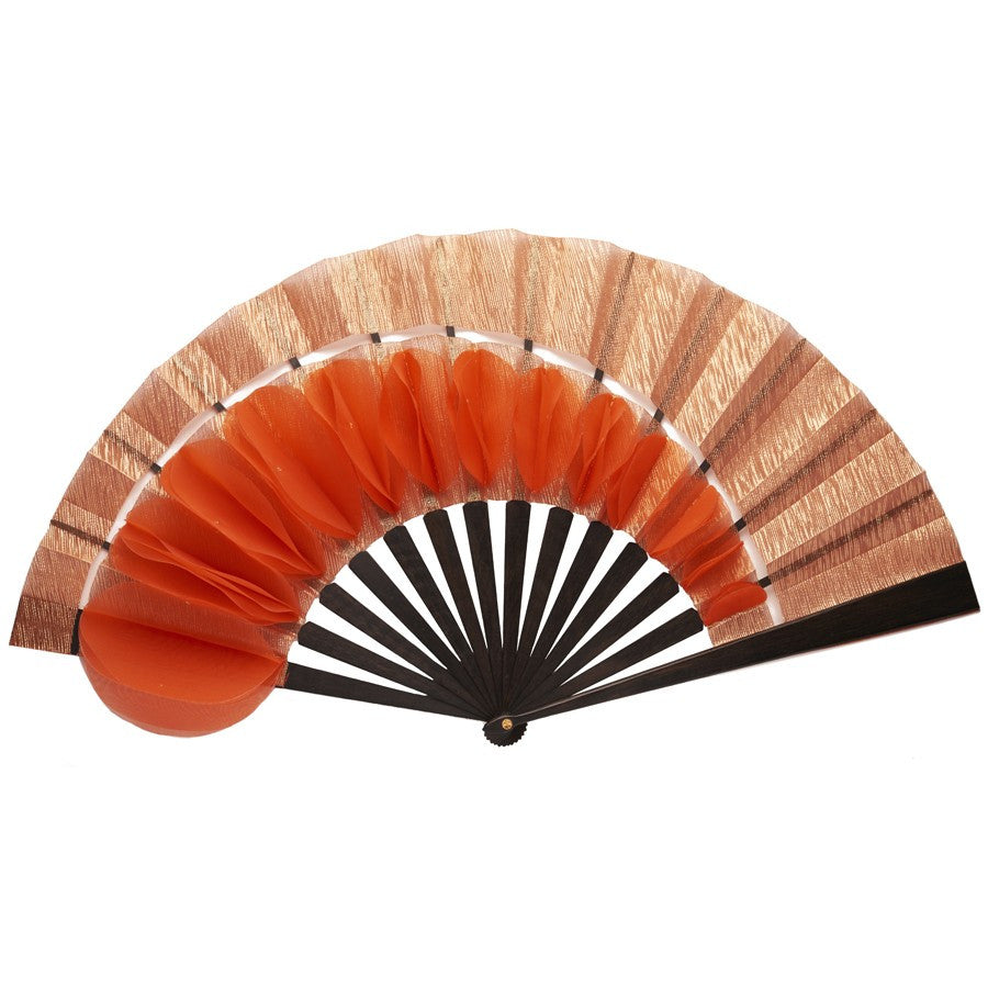 Luxury Apricot Petal hand-fan by Duvelleroy Paris made in FRANCE