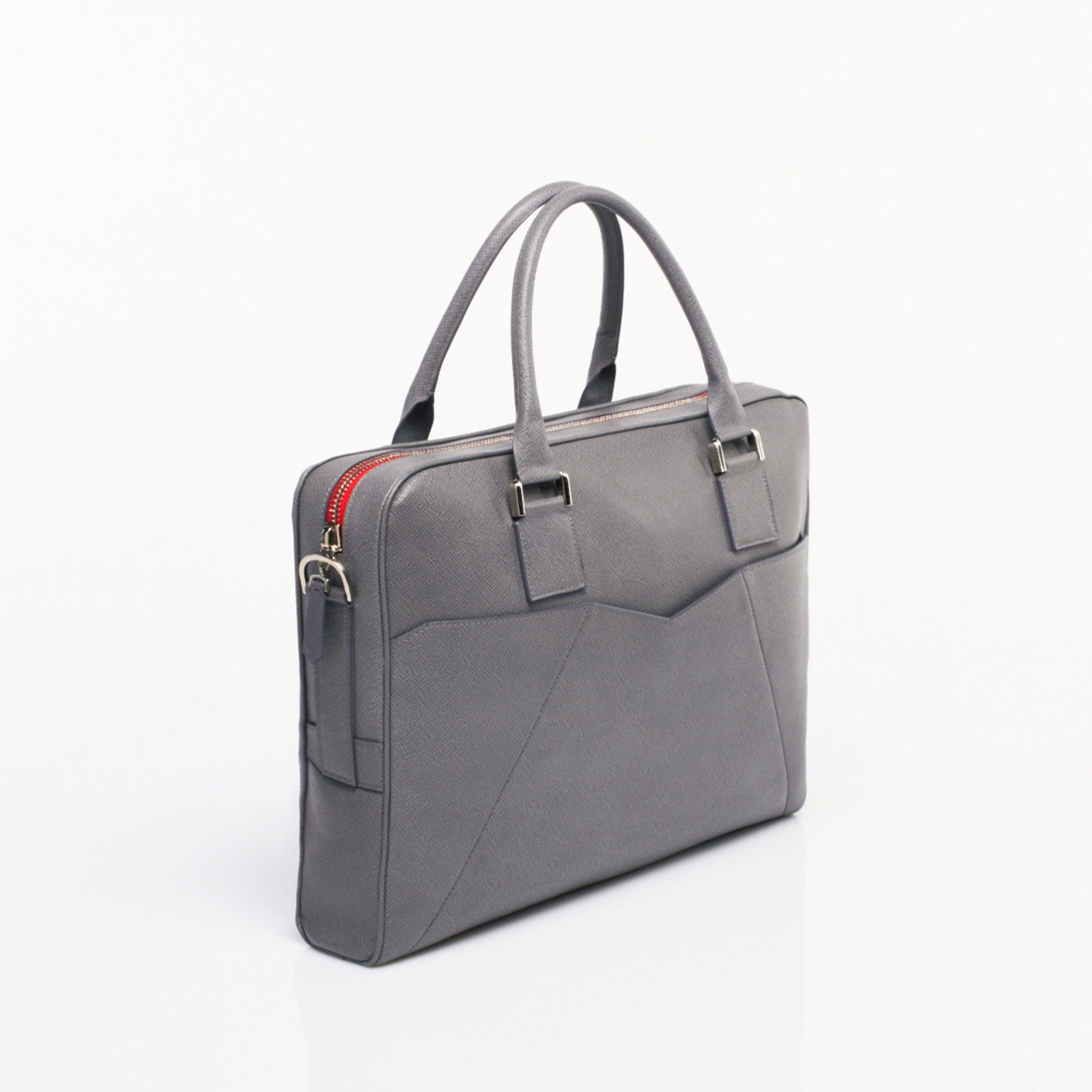 Made in FRANCE Republique Luxury Bag in Grey Calfskin Leather by Anonyme  Paris