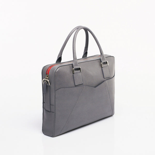 Made in FRANCE Republique Luxury Bag in Grey Calfskin Leather by Anonyme Paris