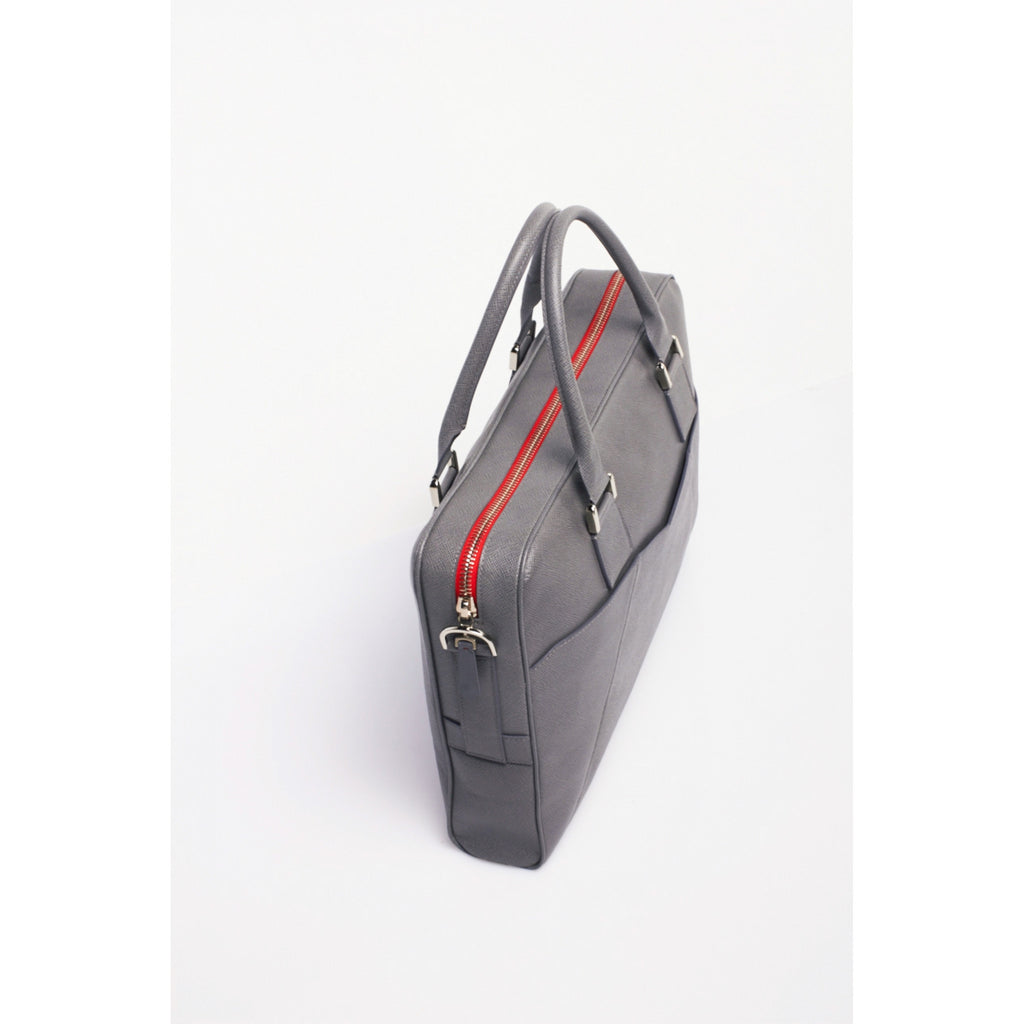 Made in FRANCE Republique Luxury Bag in Grey Calfskin Leather by Anonyme Paris