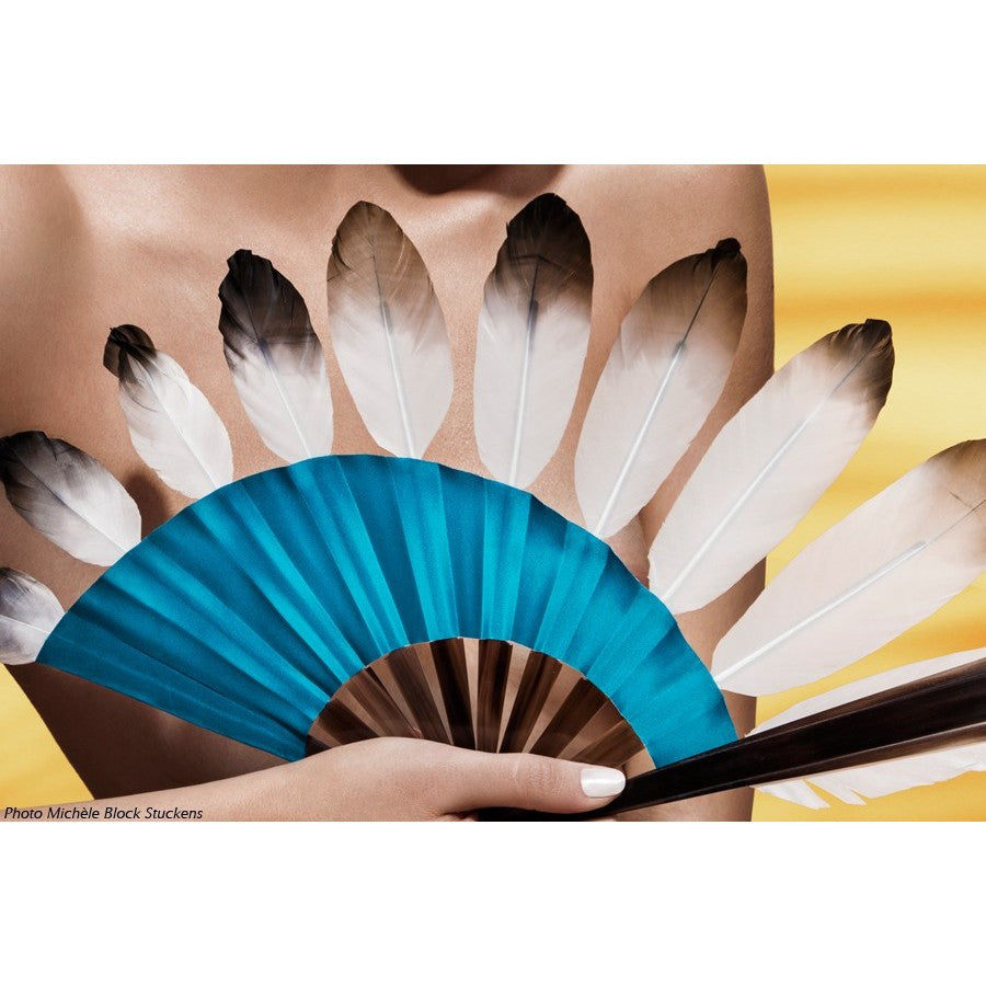 Luxury Sioux hand-fan by Duvelleroy Paris made in FRANCE