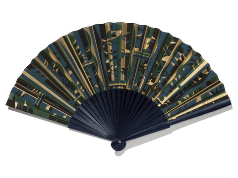 Black Waves hand-fan by DUVELLEROY Paris 1827 made in FRANCE